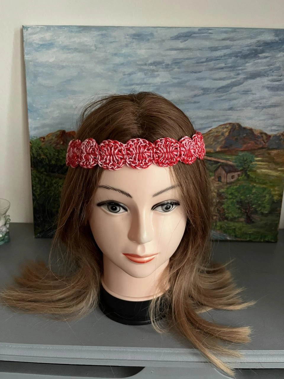 Bandeau Serre tête Headband Stirnband Hoofdband Venda 1m10 Rouge Rose Taille un – photo 3